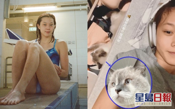 有愛貓陪瞓,睇歐鎧淳笑得幾甜。