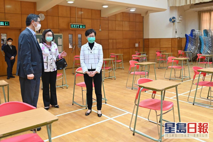 林郑视察考场。FB图