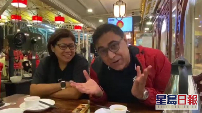 離港當天,「家姐」黑妹姐跟他食完farewell飯送他去機場。
