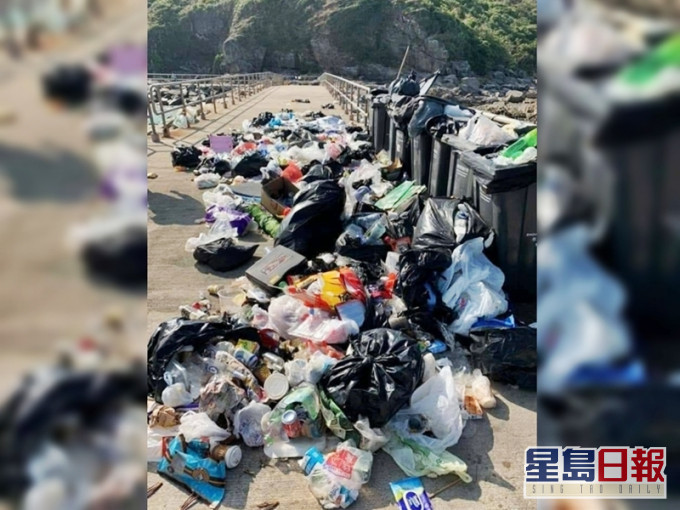 東龍島碼頭滿地垃圾，情況令人髮指。網民Vivian Chow圖片