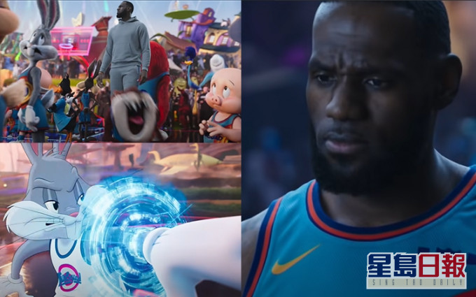 NBA篮球巨星勒邦占士主演新作《太空也入樽:改朝换代》,与一班卡通人物组队打篮球。
