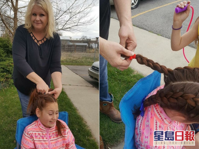 女校巴司机每天为她绑头发,藉此给予这位丧母的女童一点关怀和温暖。(网图)