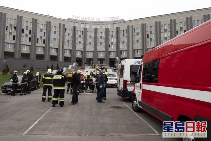 聖彼得堡聖喬治醫院火警，導致5名新冠病人死亡。AP