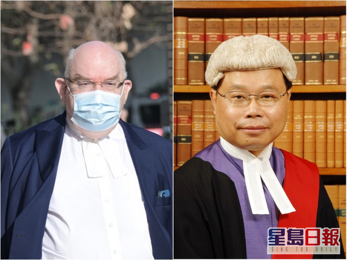 法官陈广池(右)叫停戴启思陈词。资料图片
