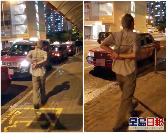 男子自綑雙手。麥瑞淇fb截圖