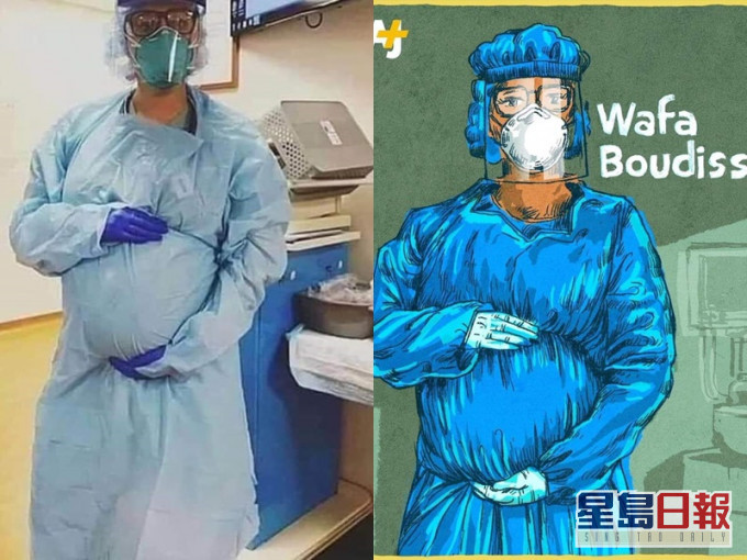 28歲的女醫生Wafa染上新冠肺炎病逝,其腹中胎兒亦未能存活。網圖