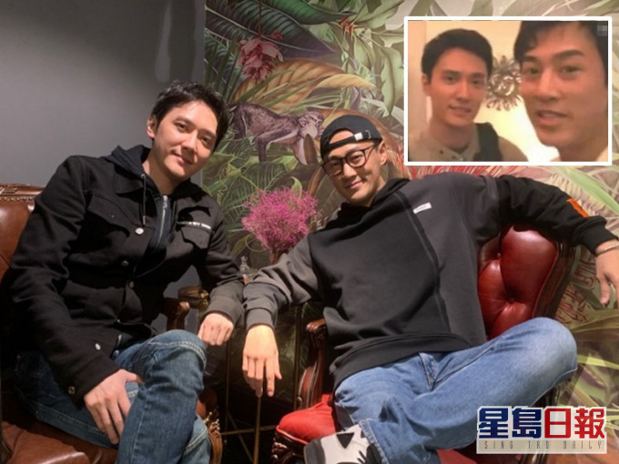 相識13年,馮紹峰與林峯老友見面心情大好。