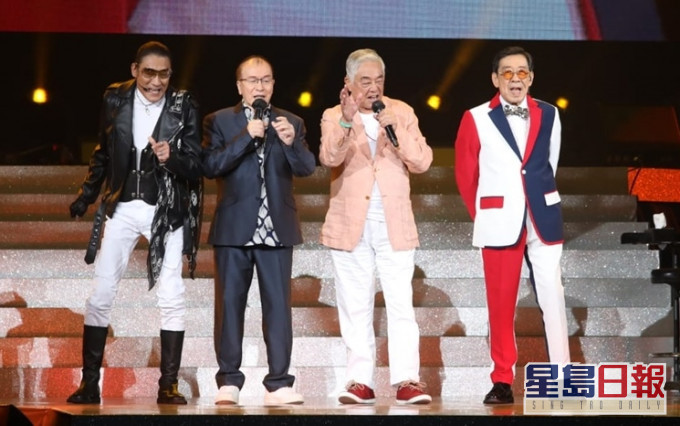梁家輝以四哥造型現身,與Joe Junior、曾江和修哥在台上重組四個小生。