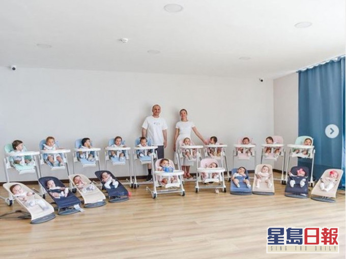 加利普與克莉絲蒂娜聘用代孕一年間誕下21名子女。batumi_mama IG圖片
