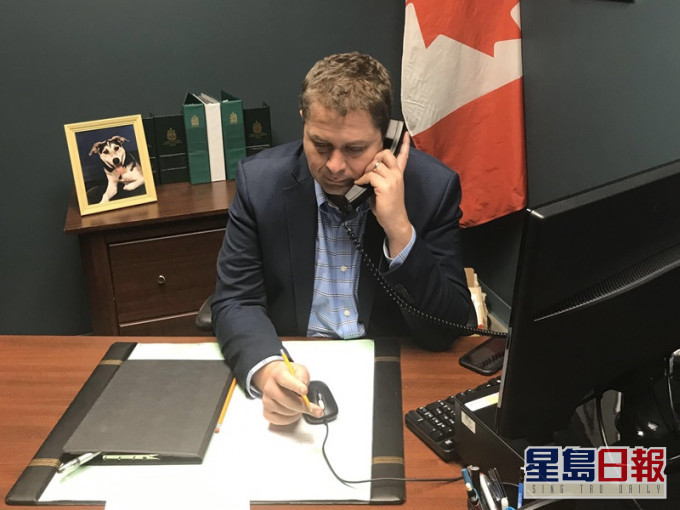 加拿大保守党领袖希尔支持台湾以观察员身份出席世卫会议。(Andrew Scheer Twitter)