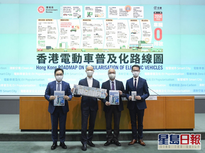 政府公布第一份的電動車普及化路線圖。新聞處圖片