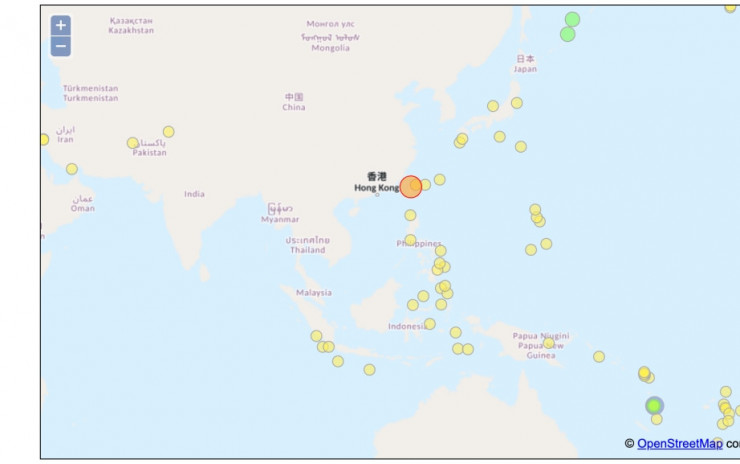 台灣凌晨發生5級地震 天文台接獲數名市民報告 表示感到輕微震動