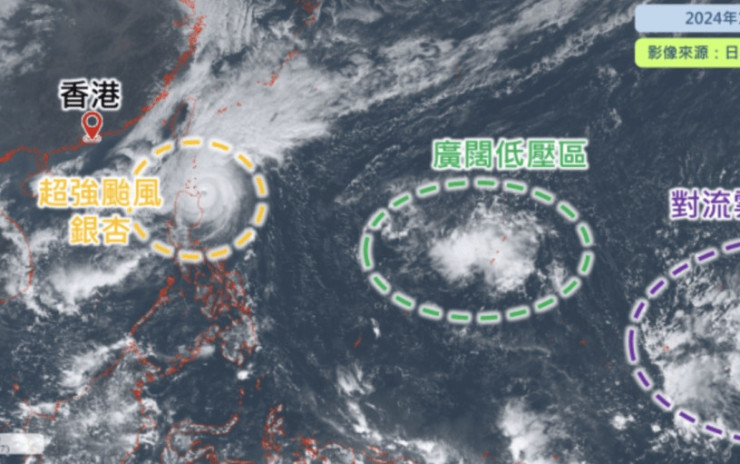 天文台：熱帶氣旋銀杏已進入本港800公里範圍