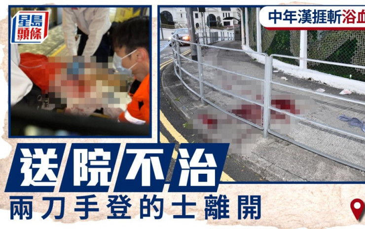 火炭男子捱斬浴血街頭亡 兩刀手登的士逃離 警循謀殺案查交反黑組跟進