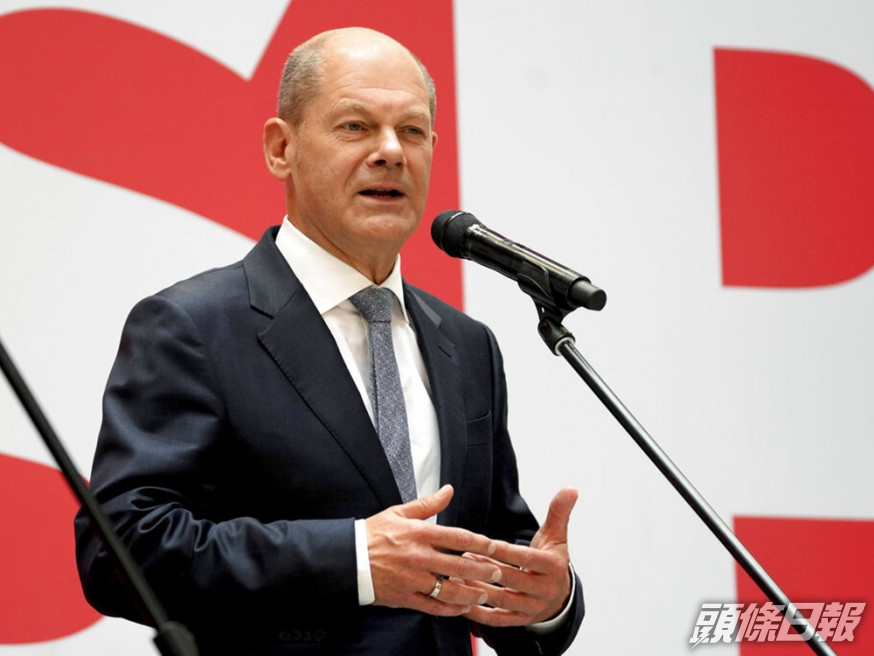 肖爾茨領導的社民黨宣稱在德國國會大選中勝出,將談判籌組聯合政府。AP圖