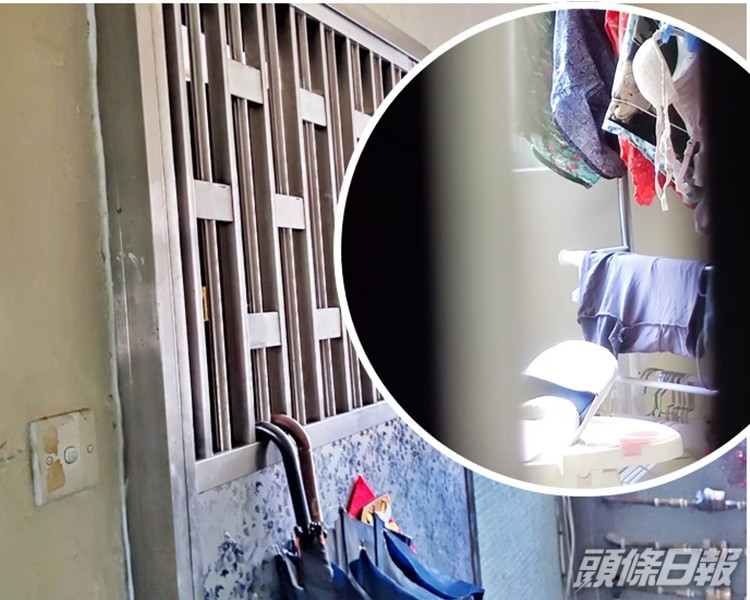 該單位內掛一批男女裝內衣褲,和一張嬰兒餐桌椅(小圖)。