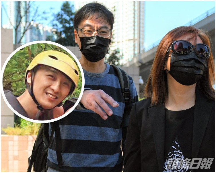 周梓樂父母離開西九法院。(小圖為周梓樂。網圖)