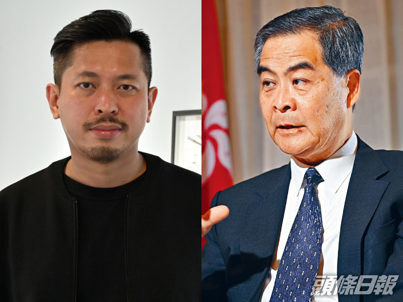 梁振英(右)要求浸大解僱黃照達(左)。資料圖片