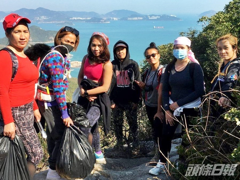 一班外傭姐姐每逢假日就會組隊「淨山」。網圖