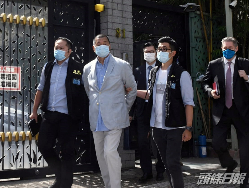 黎智英今日被警方拘捕。梁國峰攝