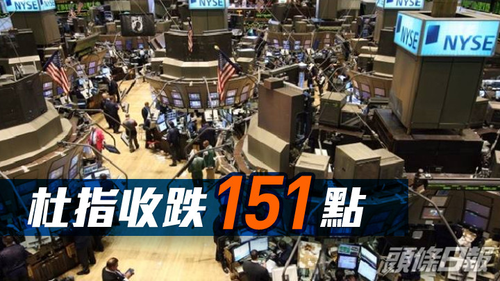 美股|杜指收跌151點 油金收市齊跌