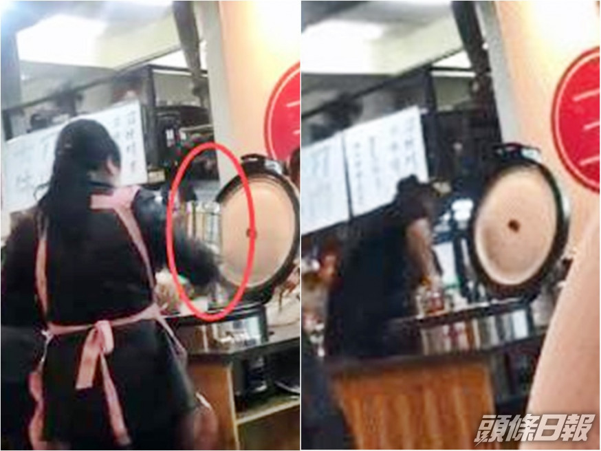 長沙飯店將客人吃剩的飯倒回電飯煲重用惹議。網圖