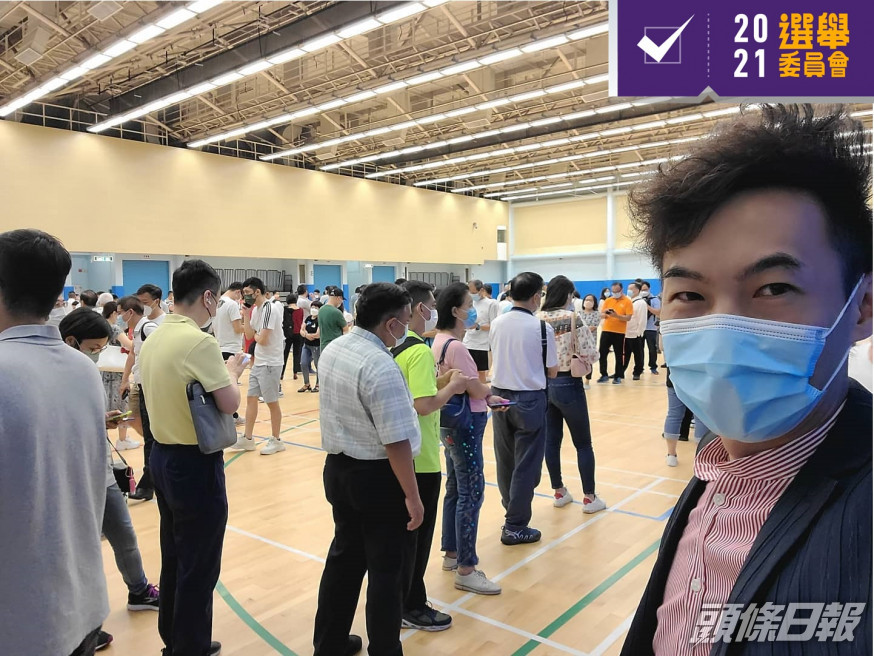高松傑指票站大排長龍。FB圖片