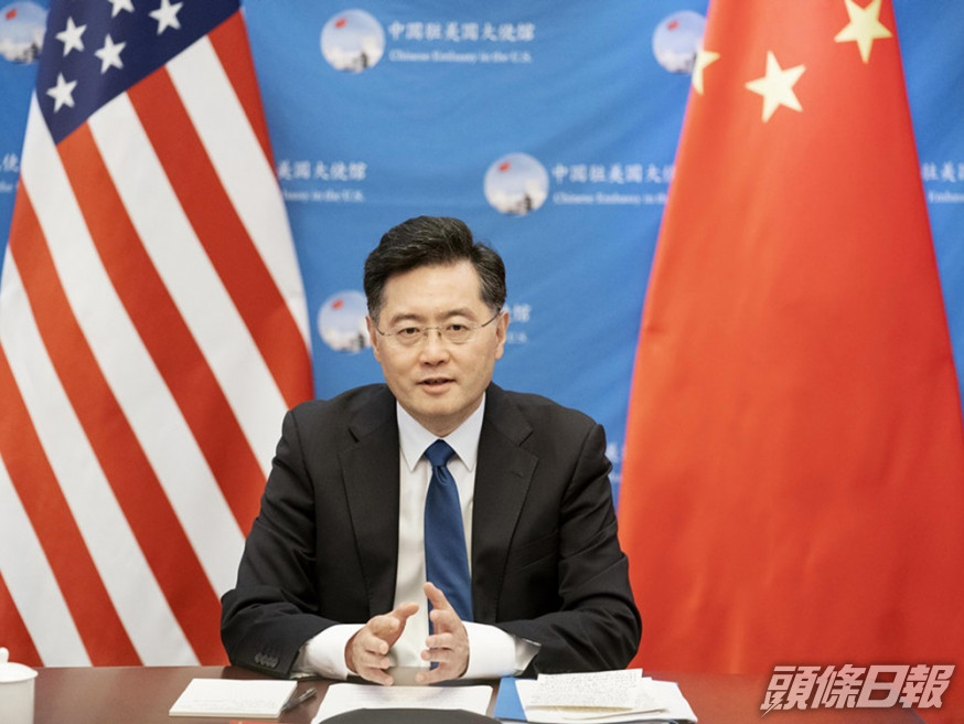 秦剛希望美方能切實落實中美雙方的貿易協議。中國駐美大使館網站圖片
