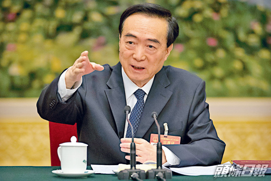 陳全國指美國的制裁「蠻橫無理」。