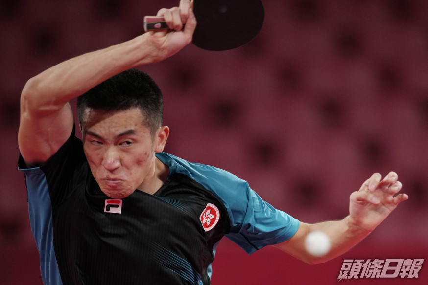林兆恒連續兩場男單逆轉勝擊敗對手。 AP