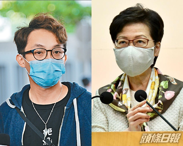 民陣召集人陳皓桓(左);行政長官林鄭月娥(右)。