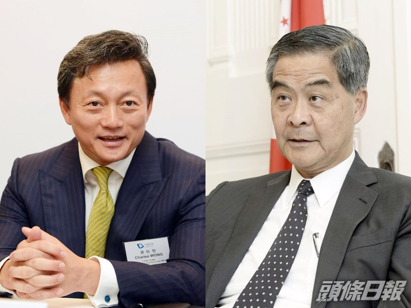 梁振英(右)反駁黃秋智(左)指,沒有必要由人大釋法。資料圖片