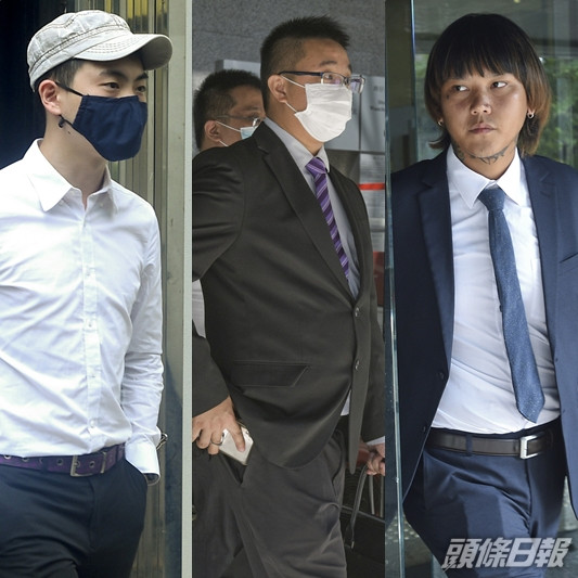 左起:被告王國斌、陳舜堯及譚百熙。 資料圖片