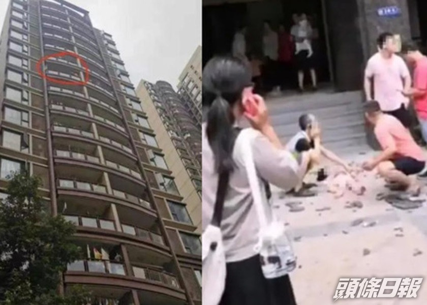 3歲女童從家中露台角樓,擊穿簷蓬重傷。網圖