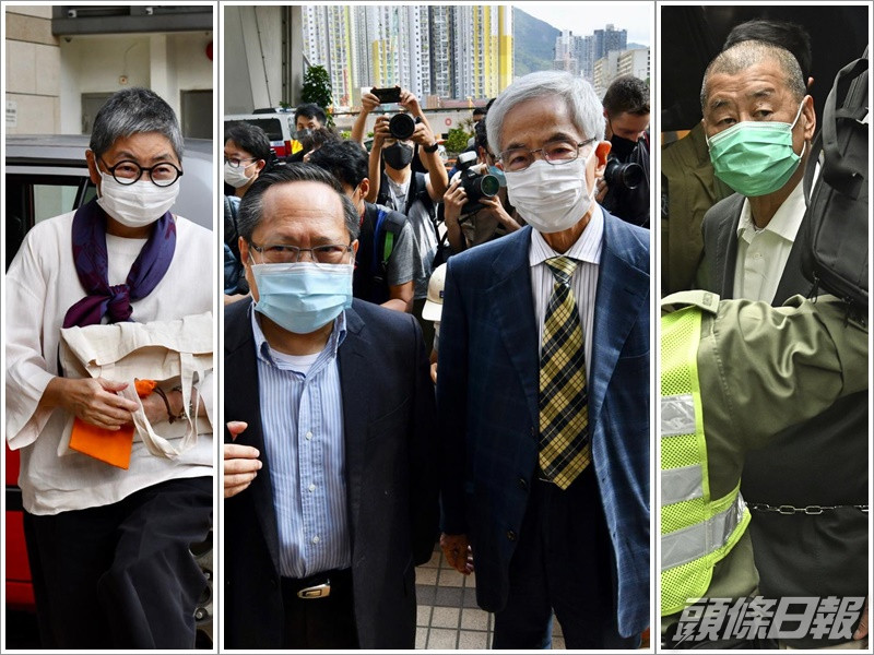 左起:吳靄儀、何俊仁、李柱銘及黎智英