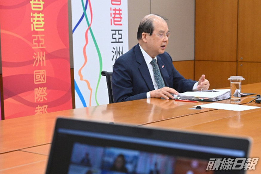 張建宗向東盟商界介紹香港發展。政府新聞處