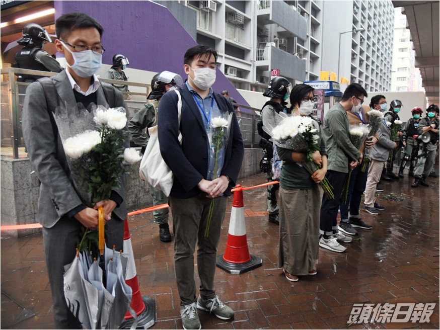 林兆彬引述消息指,警方下周起將拘捕於太子站外收花及獻花的人。資料圖片