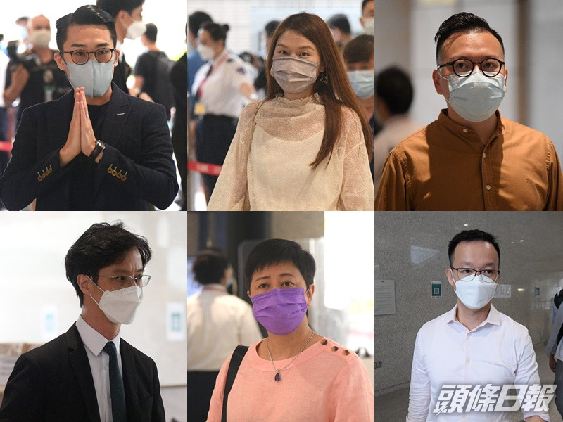 由左上起至下:彭卓棋、楊雪盈、何啟明、柯耀林、黃碧雲及陳志全。