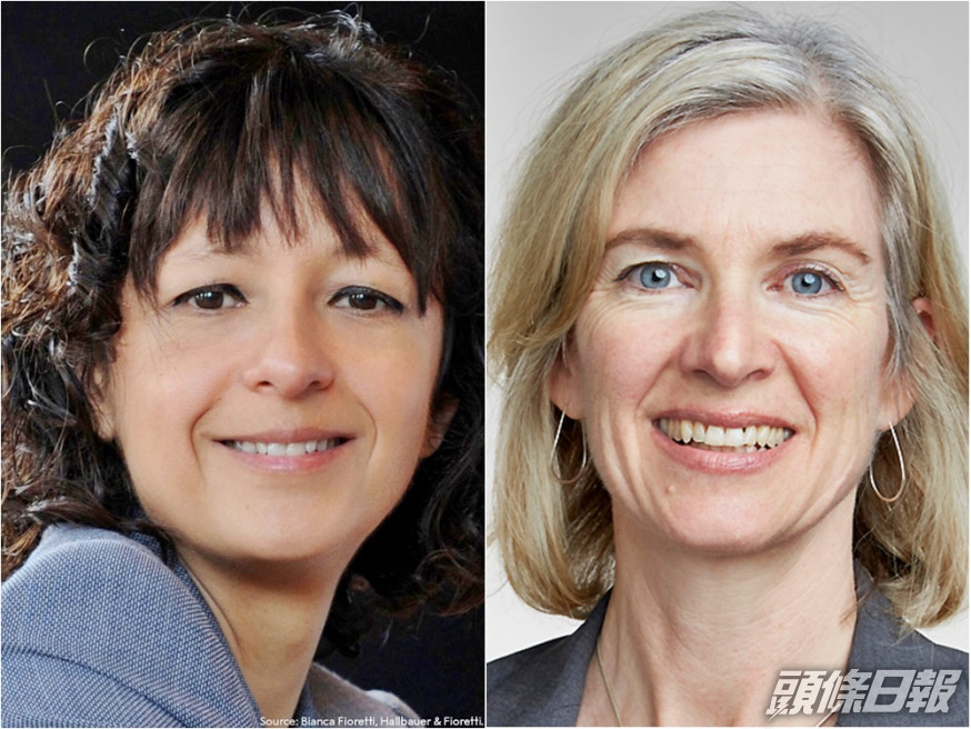 法國學者沙爾龐捷(Emmanuelle Charpentier)(左)及美國學者杜德納(Jennifer Doudna)(右)共同奪得今年諾貝爾化學獎。諾貝爾官網圖片