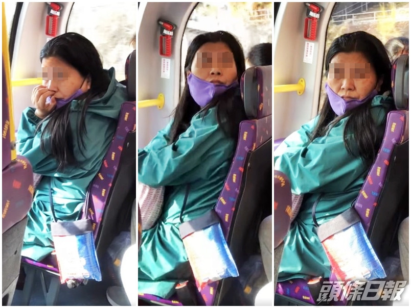 早前有網民在巴士上發現有女子無戴好口罩,而且屢勸不聽。影片截圖