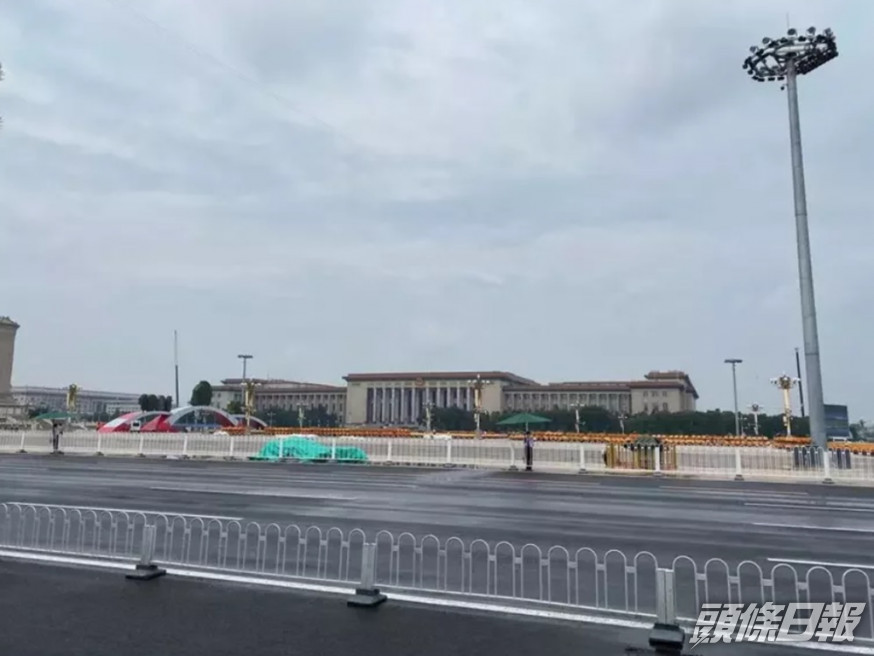 北京天安門一帶開始封閉,以準備建黨100周年慶祝活動。網圖