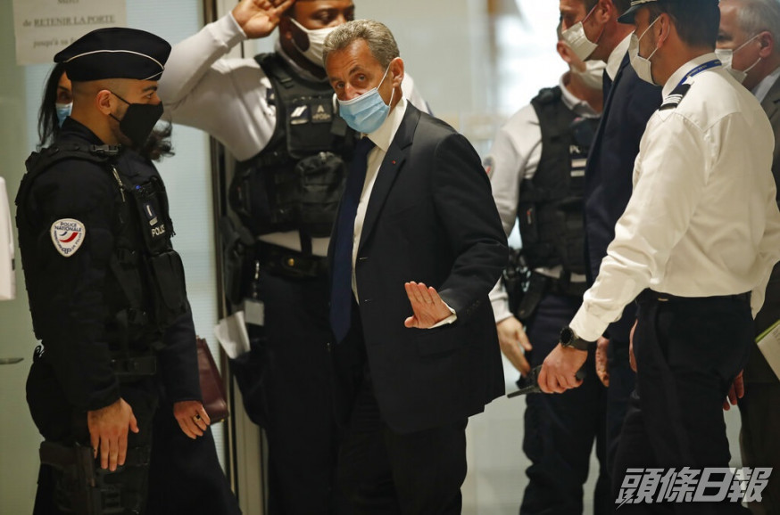法國前總統薩爾科齊貪污罪成。AP資料圖片