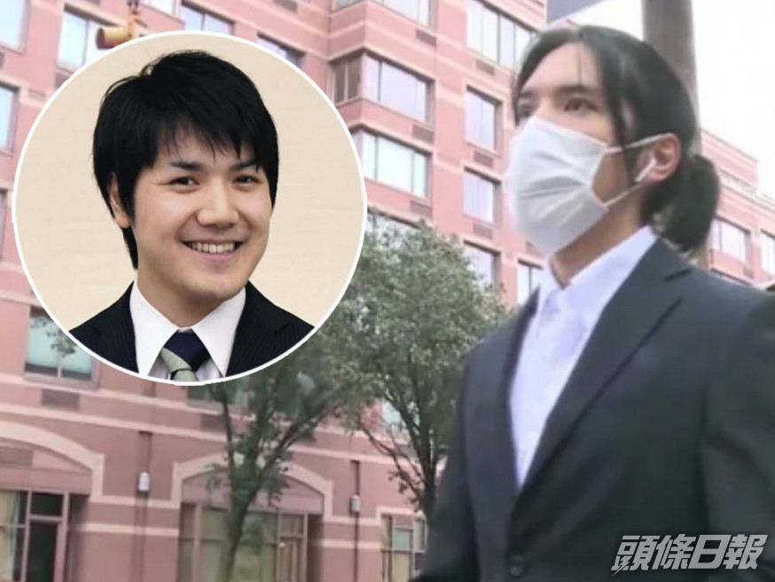 小室圭一改過去短髮的造型,不僅留長頭髮還束起馬尾。