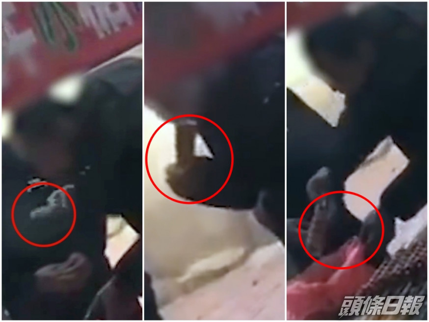 糖葫蘆小販用口水沾芝麻被拍下。(網圖)