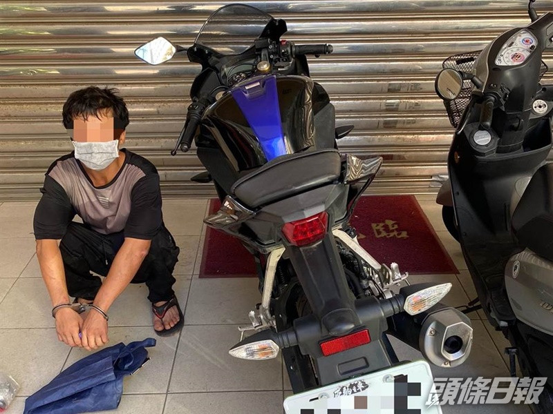 台漢又想偷車當場被警方拘捕。楊梅分局提供