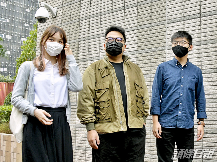 周庭(左起)、林朗彥及黃之鋒。資料圖片