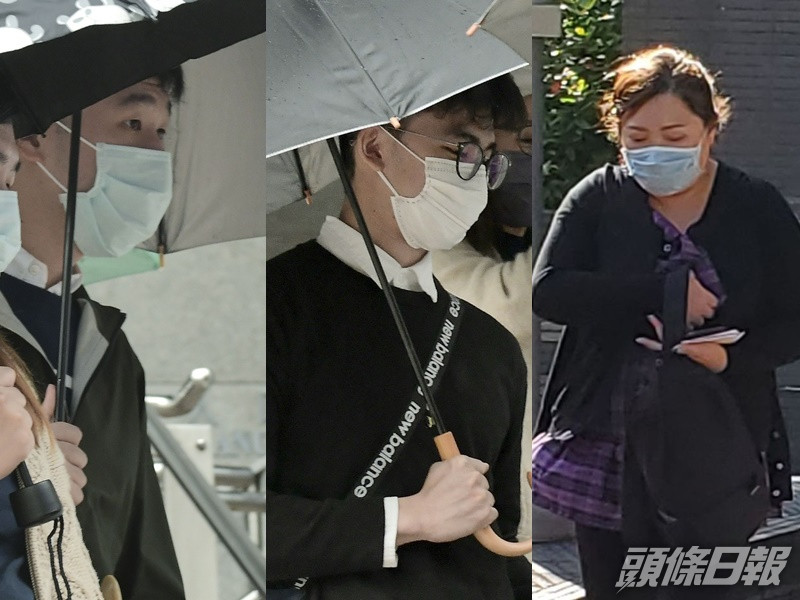 由左至右被告:陳曉陽、李佳俊及陳惠欣
