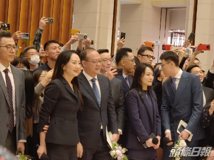 孟晚舟回華為上班。 (網上圖片)