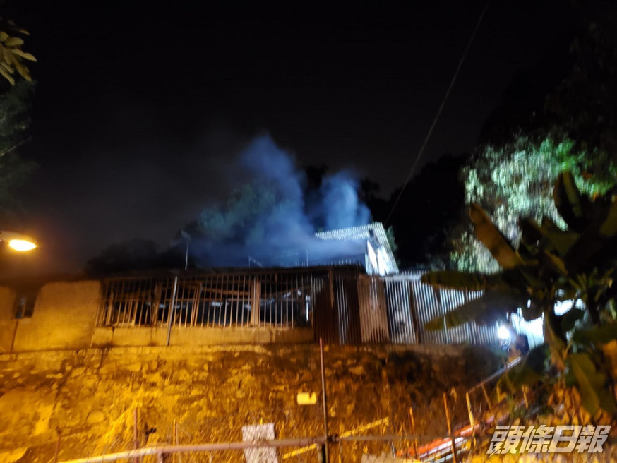 沙田頭新村昨午失火後，凌晨再度起火。