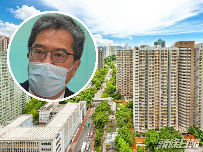 發展局局長黃偉綸(小圖)表示,政府覓得約330公頃土地,可於未來10年興建約31.6萬個公營房屋單位。網誌圖片
